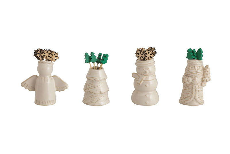 Toothpick caddy- White Christmas