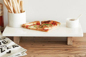 Marble board with wood feet
