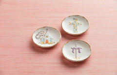 Flower cross trinket dish
