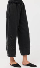 French terry barrel jeweled pant