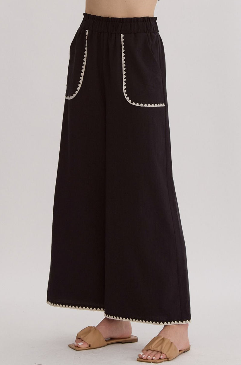 Cropped Pant with Ric Rac trim