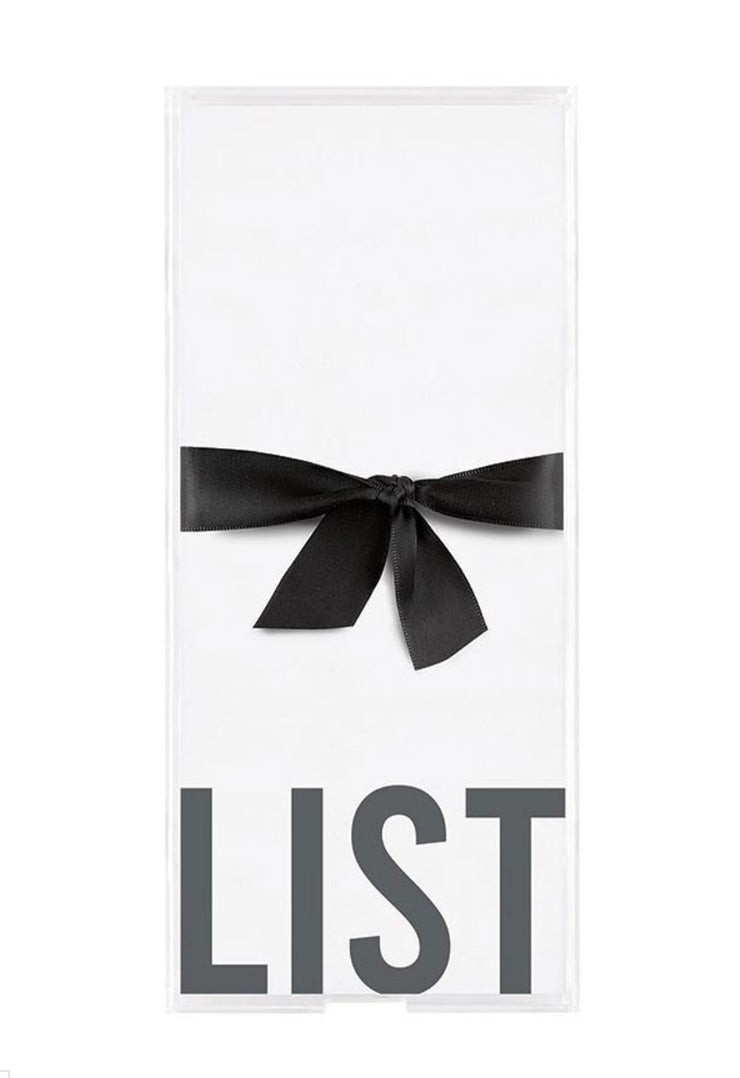 Acrylic holder with notepad