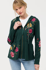 Peplum metallic thermal hoodie