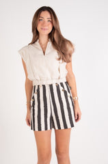 Saylor Short- Stripe Noir