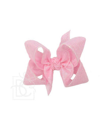 GLITTER METALLIC BOW ON CLIP: 4.5" Large - 1.5" Ribbon on Alligator Clip