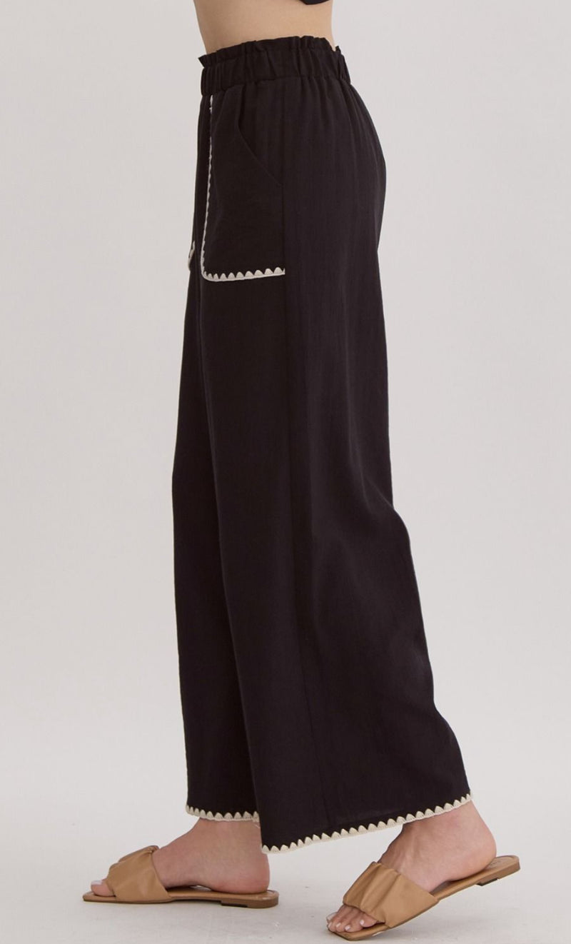 Cropped Pant with Ric Rac trim