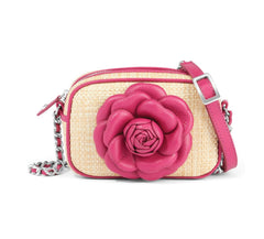 ORCH ROSIE STRAW CAMERA BAG