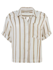 Gold /off white button up top
