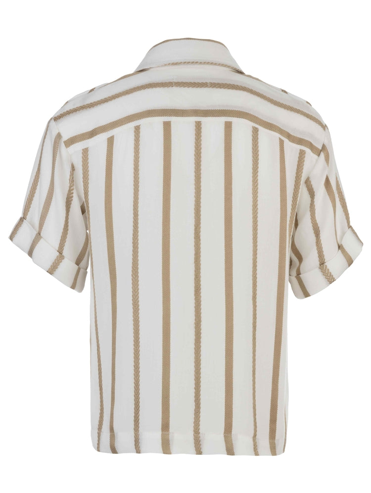 Gold /off white button up top