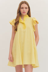 Yellow ruffle Gigham dress