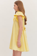 Yellow ruffle Gigham dress