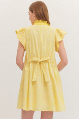 Yellow ruffle Gigham dress