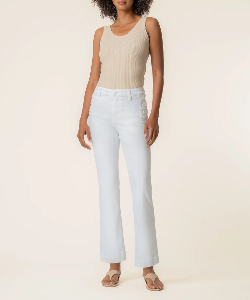 Kelsey High rise Flare White pant