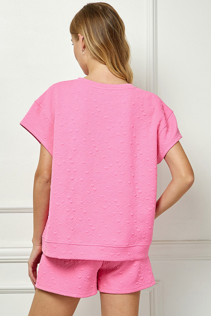 HEART TEXTURED SHORT SET