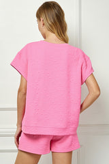 HEART TEXTURED SHORT SET