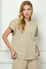 FLOWER TEXTURED WIDE LEG SET