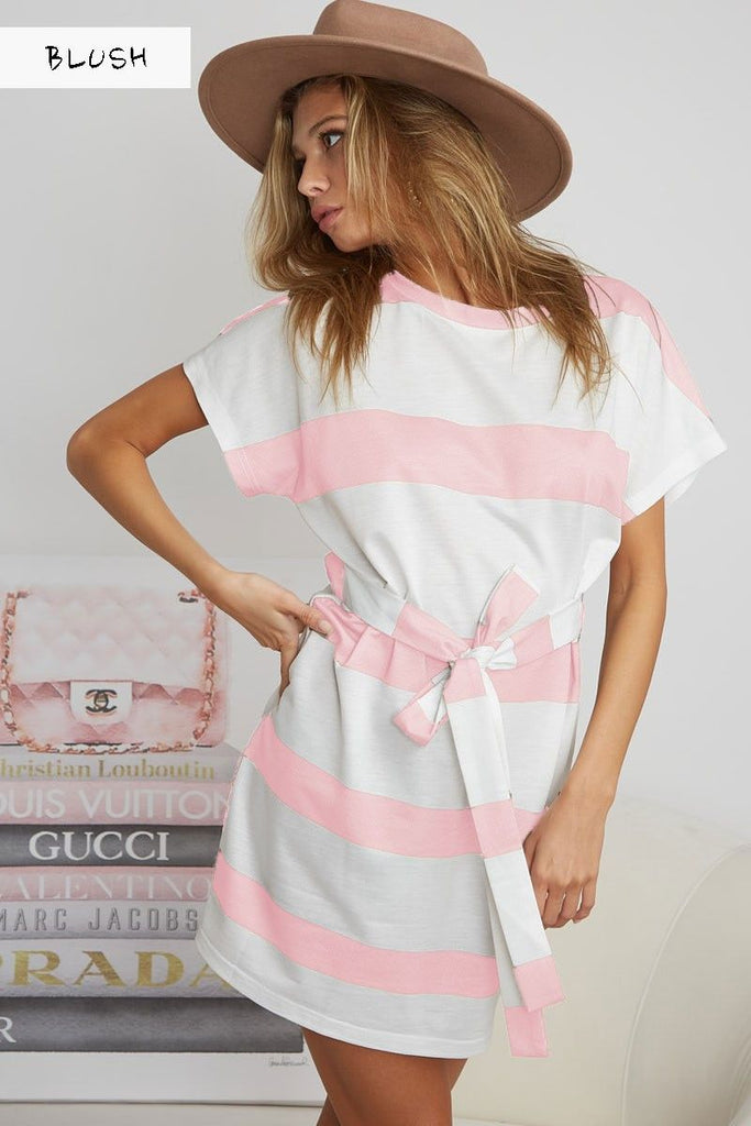Tie Front Stripe Knit Dress My Cobblestone Cottage Tie Front Stripe Knit Dress My Cobblestone Cottage
