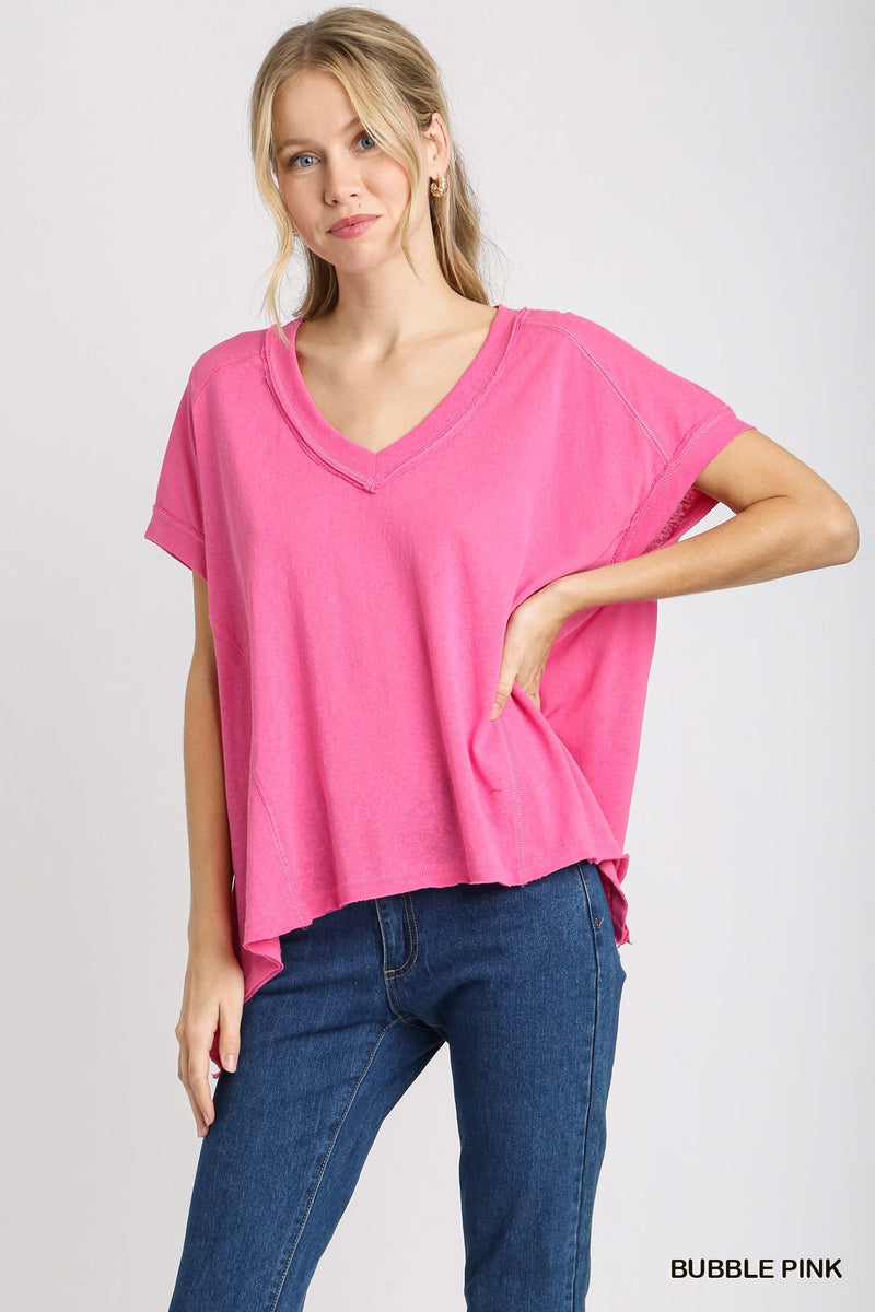 V-neck boxy tee