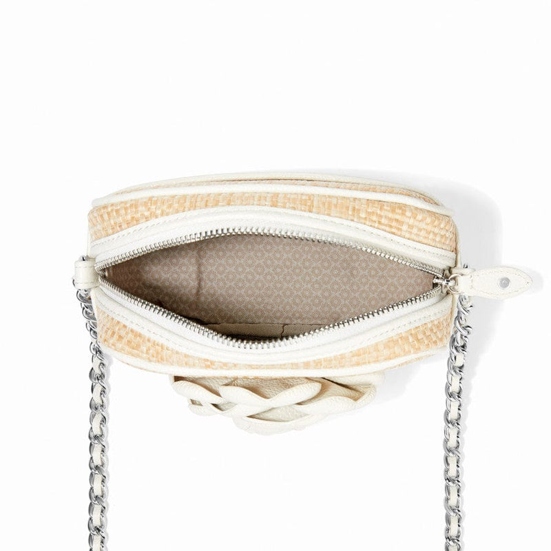 Nat/white Rosie camera straw bag