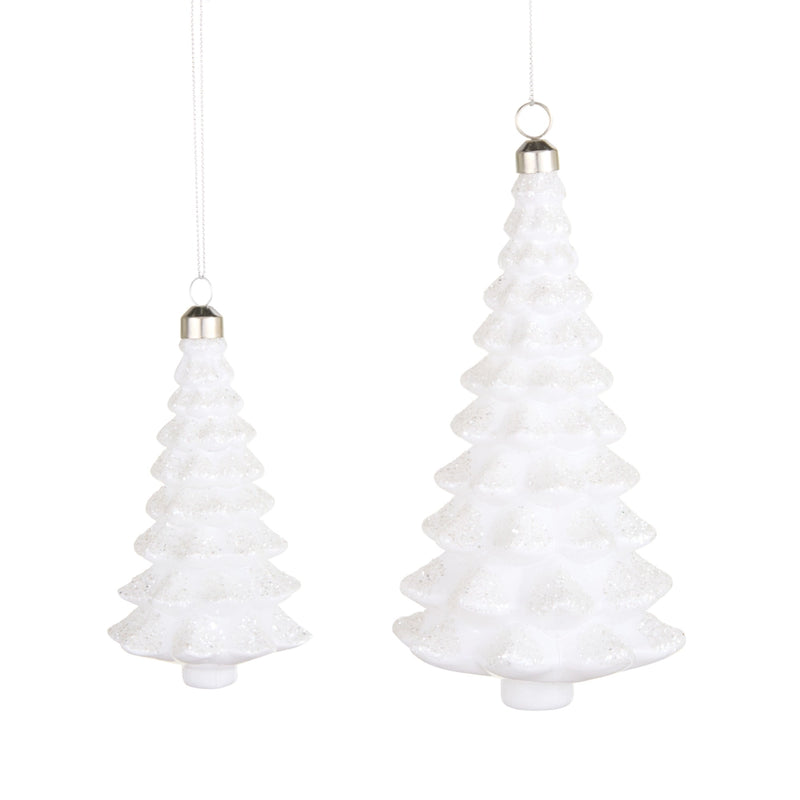 White iridescent tree ornament