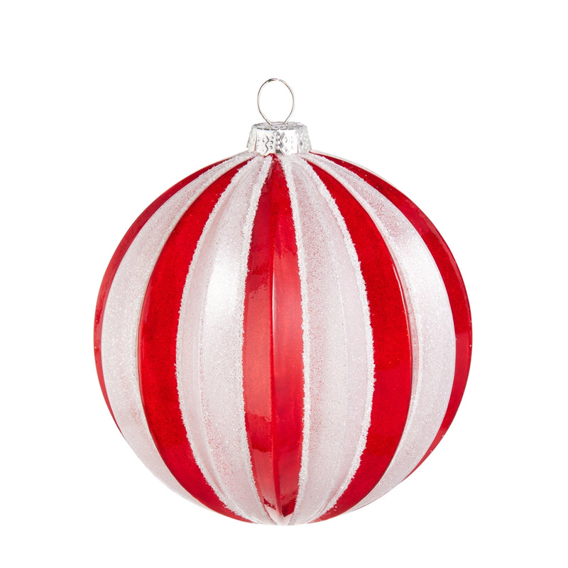 5” stripe ball ornament