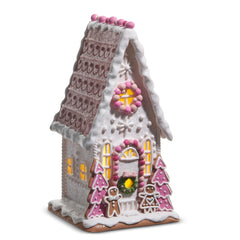 12” pink gingerbread house
