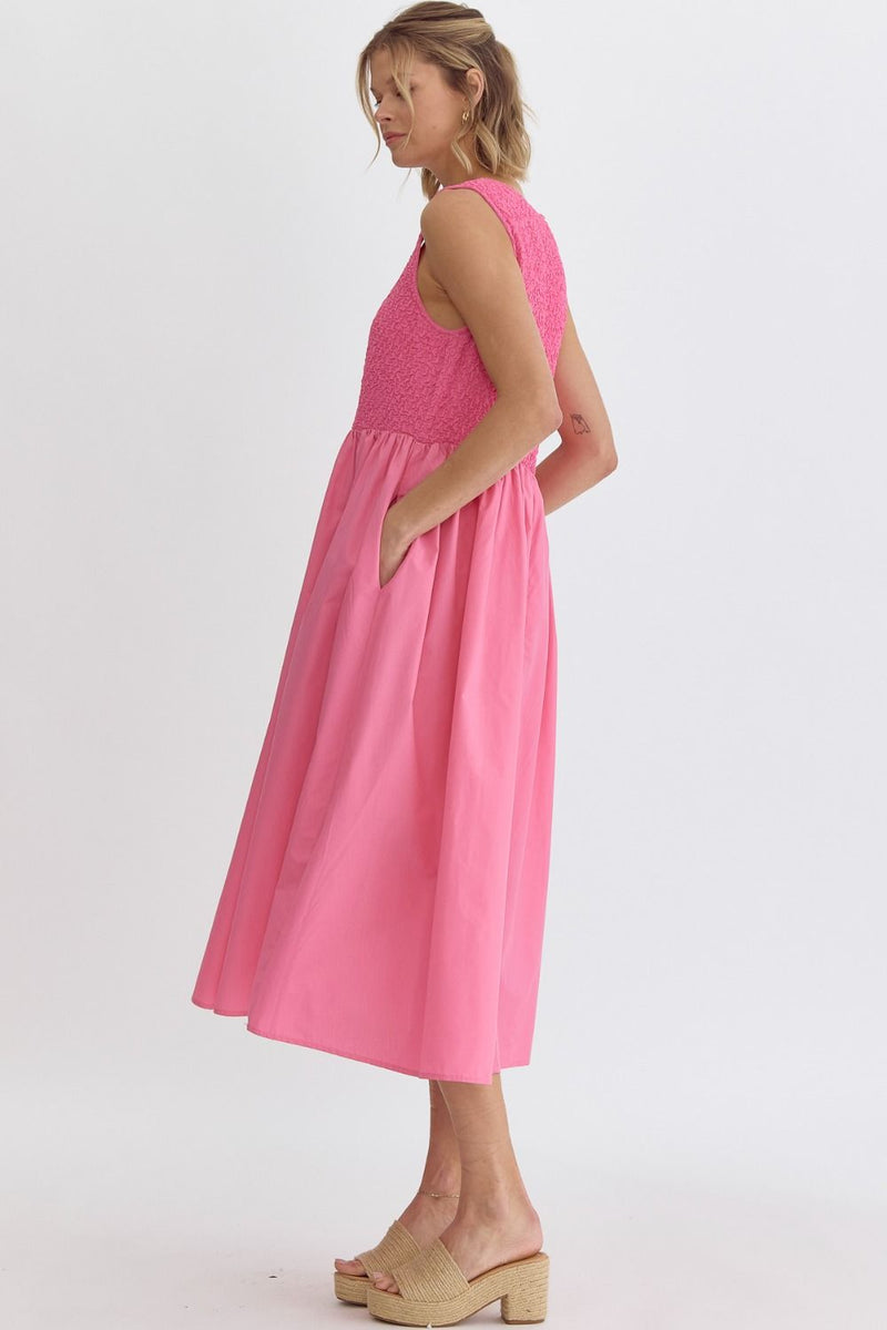 Smocked Top Midi Dress