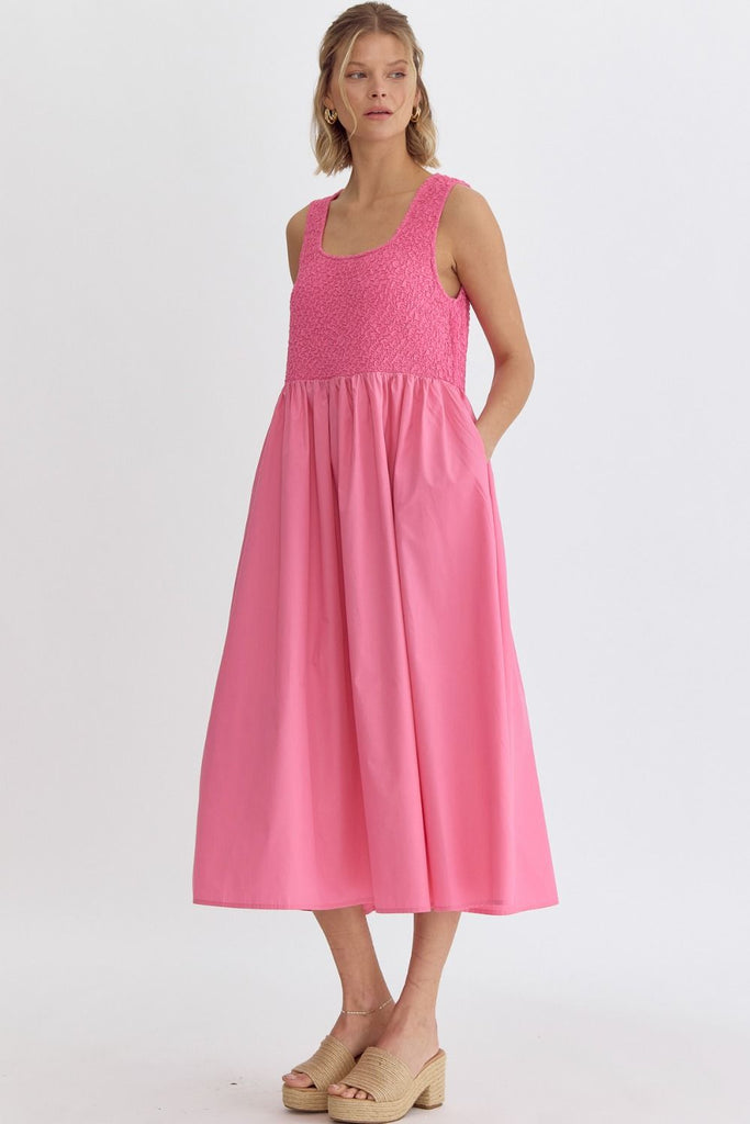 Smocked Top Midi Dress – My Cobblestone Cottage Smocked Top Midi Dress – My Cobblestone Cottage