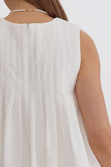Off White Pleated Top