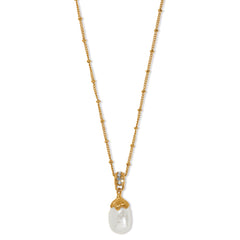 Everbloom Pearl Drop Gold Necklace