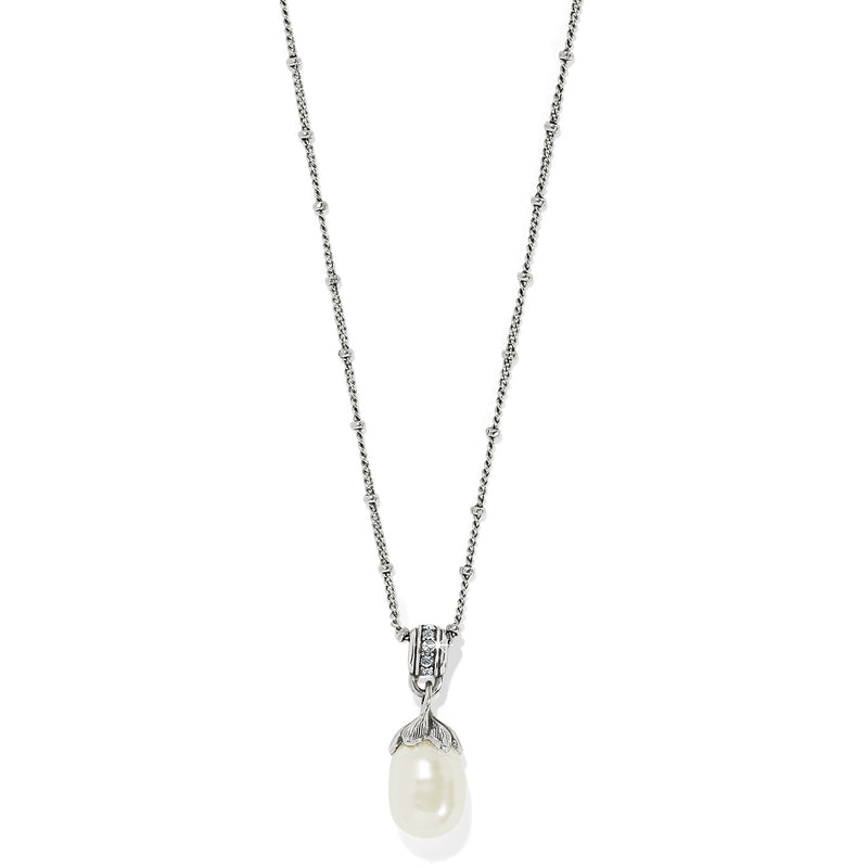 Everbloom Pearl Drop Silver Necklace