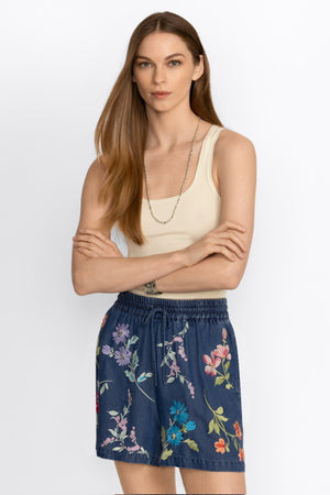 EVANGELINE DRAWSTRING DENIM SHORT