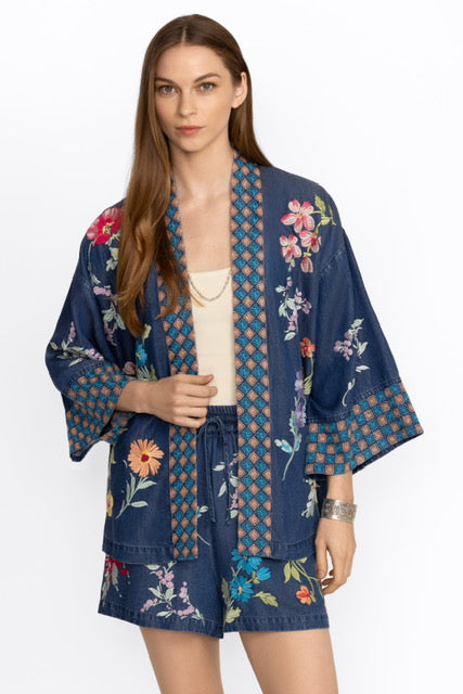 EVANGELINE TENCEL CROPPED KIMONO