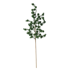 32” green flocked rosehip stem