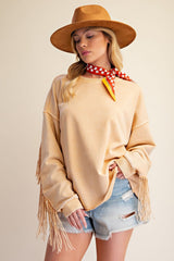 Fringe detail sweater