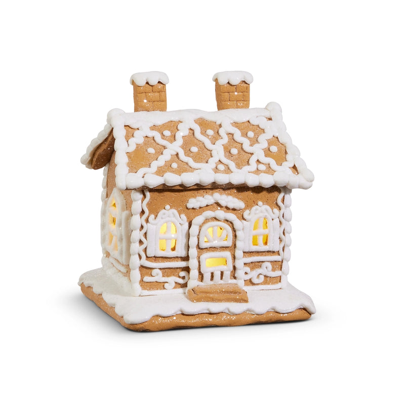 6” lighted gingerbread house