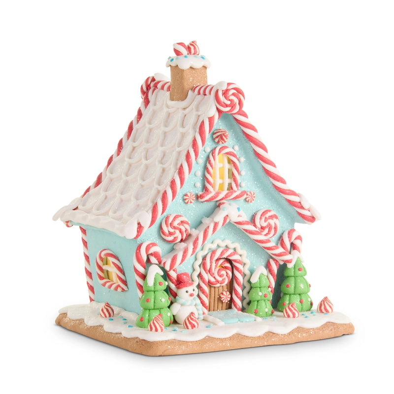 Traditional peppermint gingerbread house