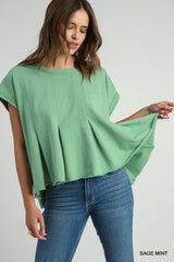 Terry Raw Hem Top