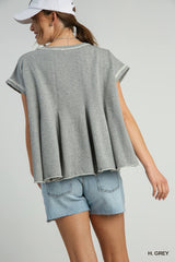 Terry Raw Hem Top
