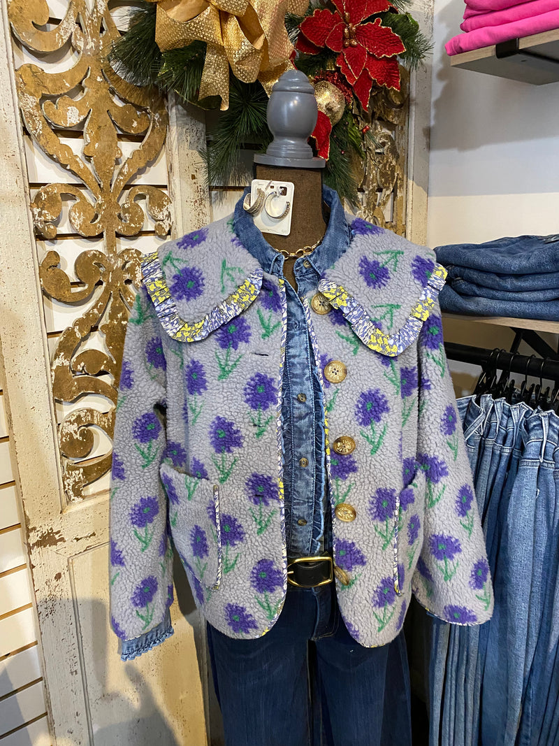 Periwinkle Sherpa jacket