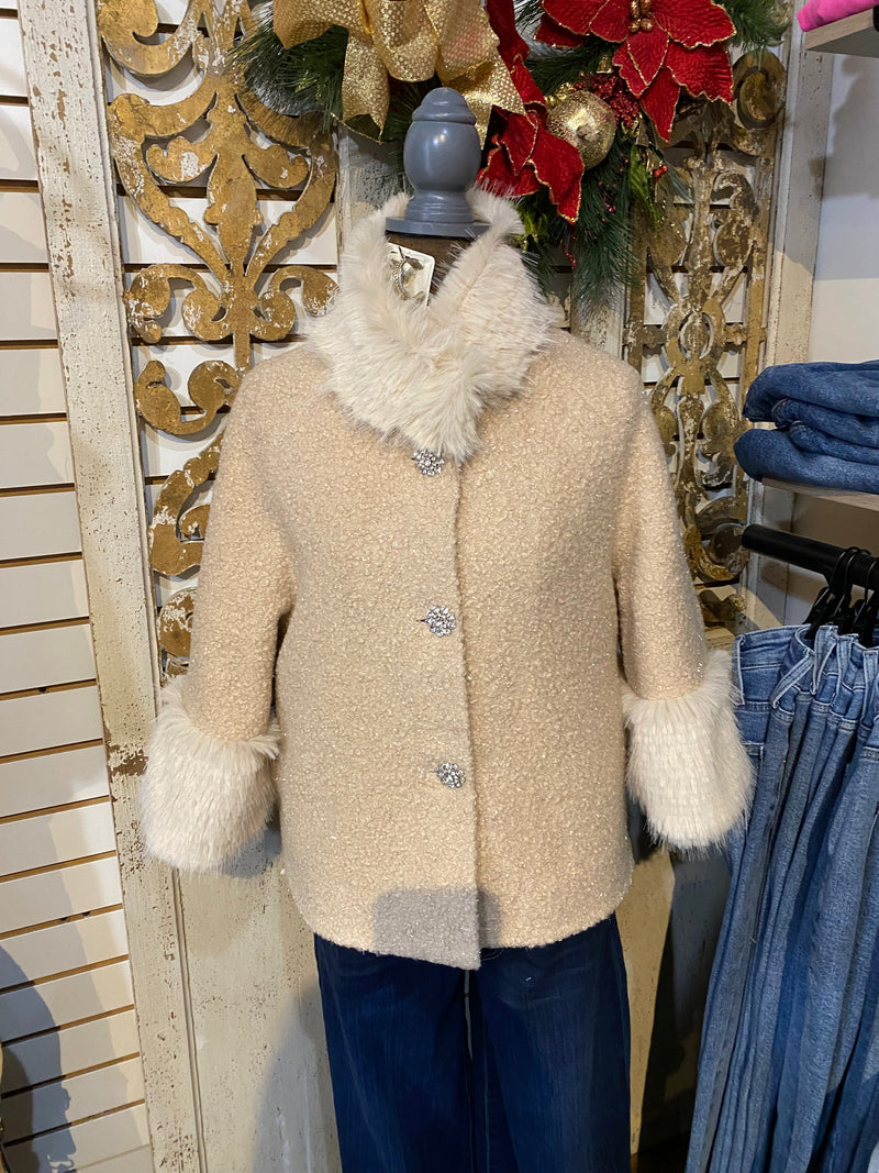 Bounce fur trim jacket