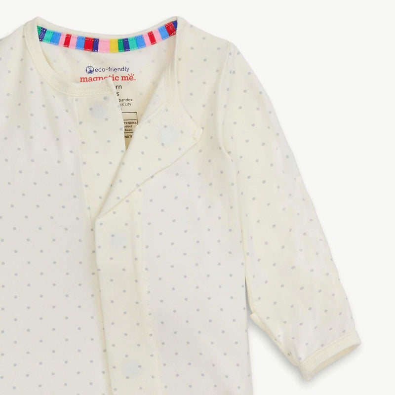 Cream pin dot footie