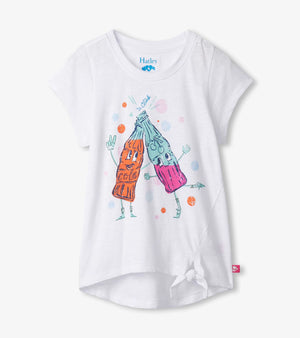 Soda pop tie front tee