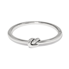 Silver Interlok single knot hinged bangle