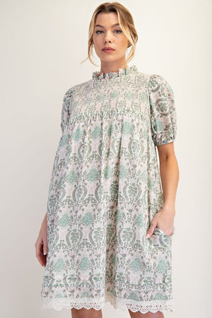 Printed Smock top Sage dress