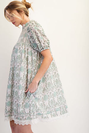 Printed Smock top Sage dress