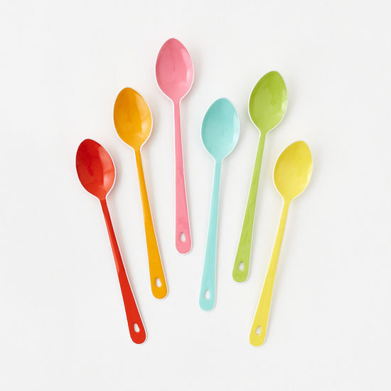 Colorful long handle spoons Enameled Metal