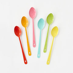 Colorful long handle spoons Enameled Metal