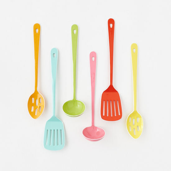 Colorful kitchen utensils enameled metal