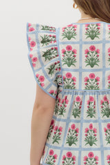 Magenta Ruffled Floral Top